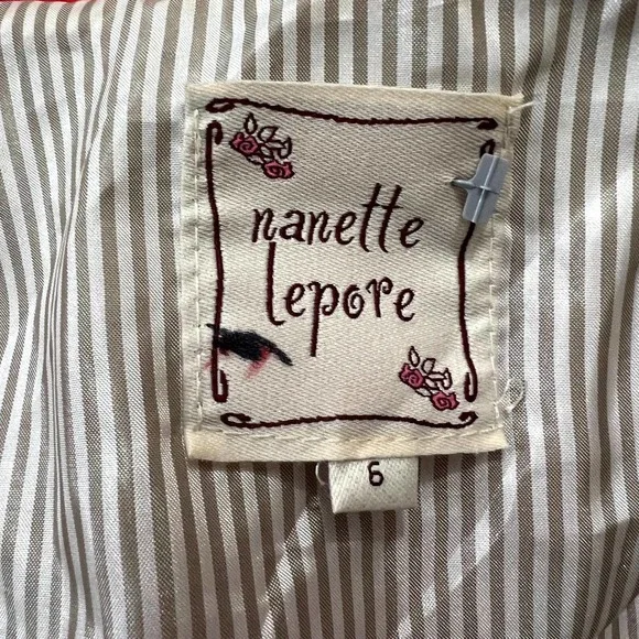 Nanette Lepore Red Button Front Jacket Size 6 EUC - Picture 10 of 12